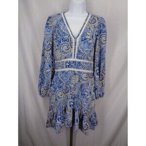 Sunday Up Blue Paisley Dress Size Small New